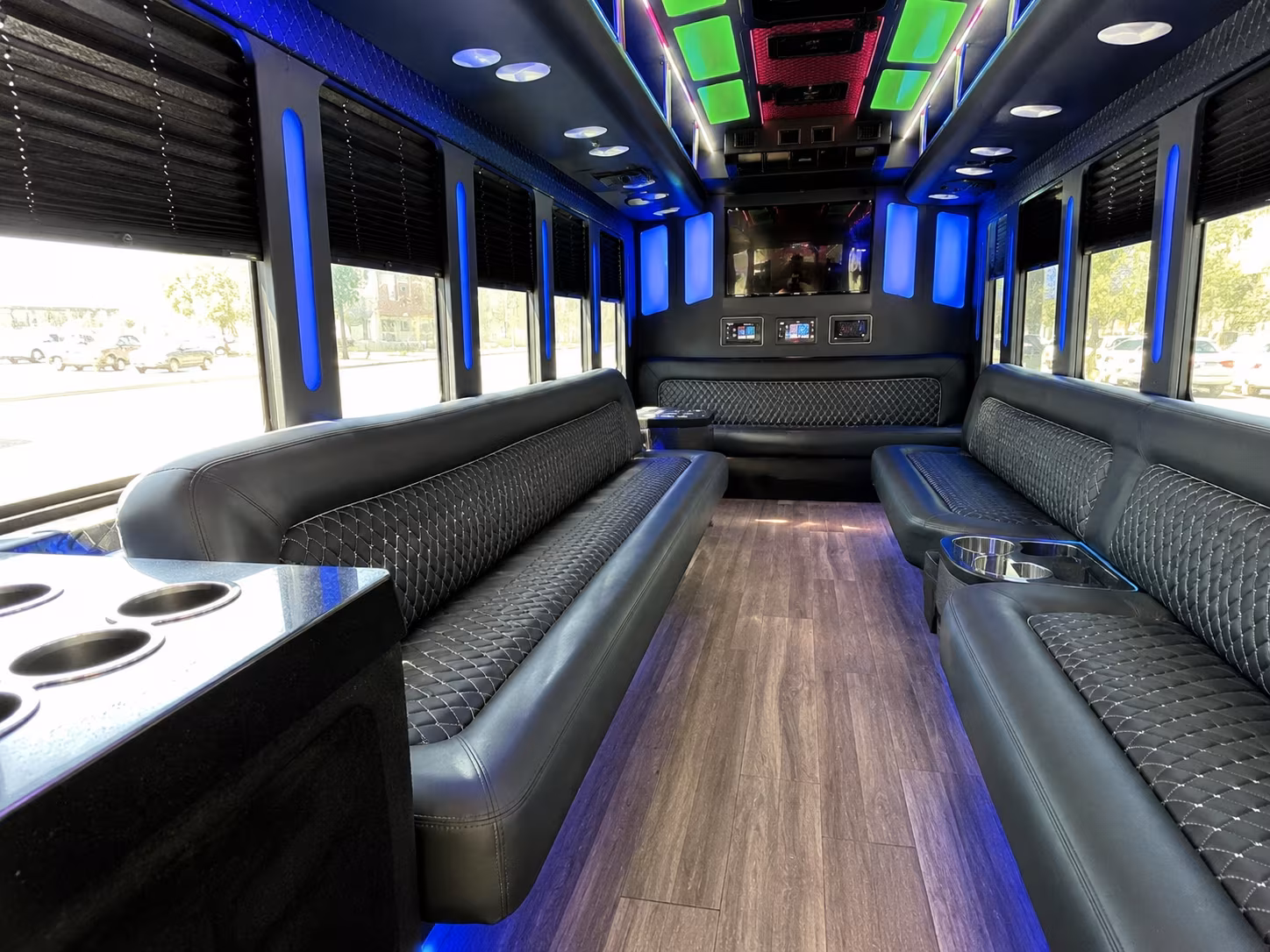 mesquite 15 passenger party bus inside