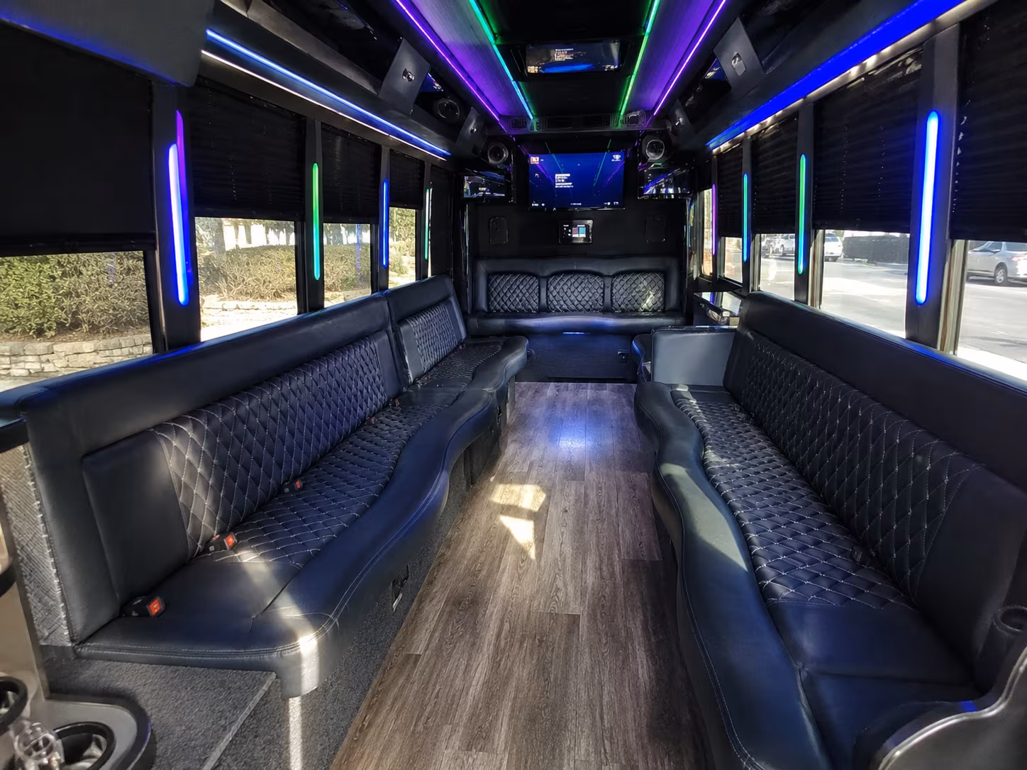 mesquite 15 passenger party bus interior