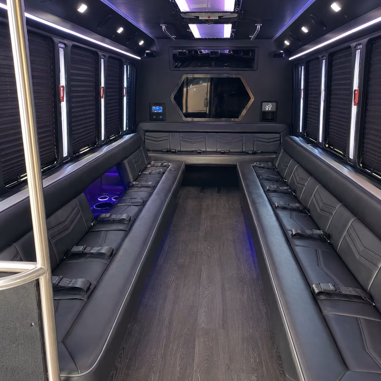 mesquite 18 passenger party bus interior