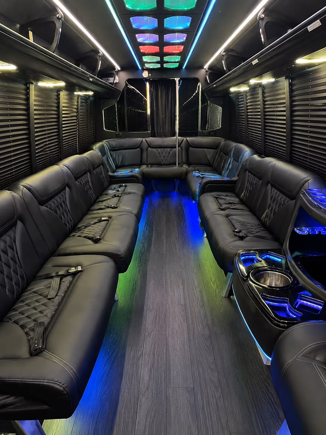 mesquite 20 passenger party bus interior