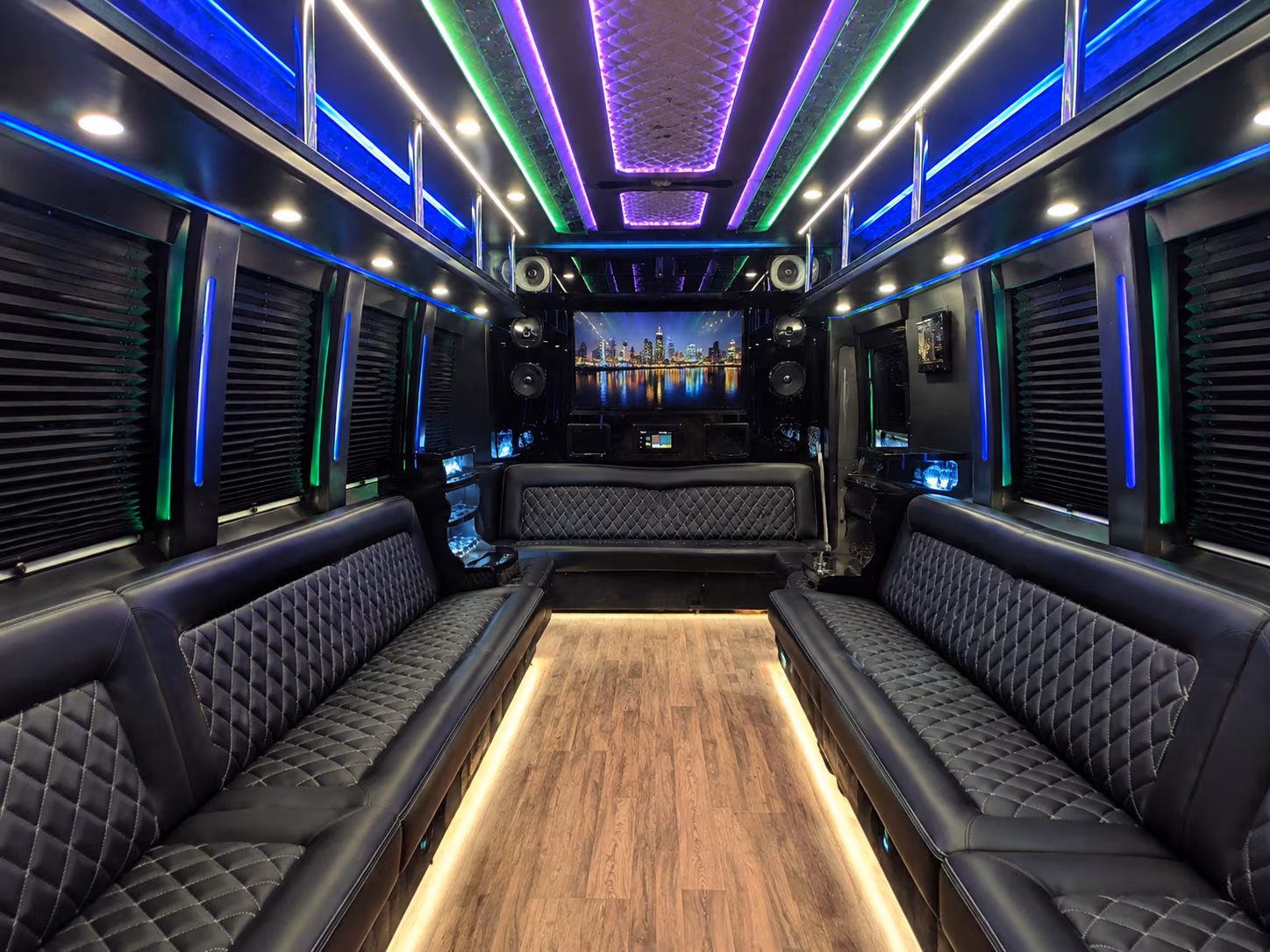 mesquite 25 passenger party bus interior