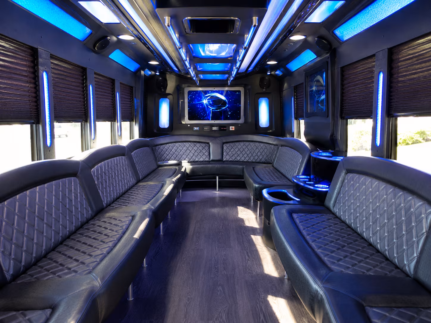 mesquite 28 passenger party bus inside