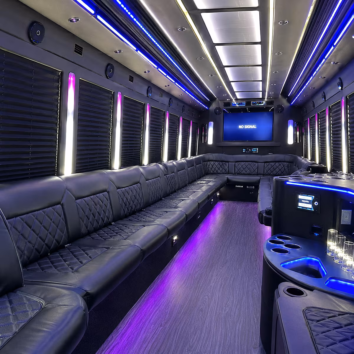 mesquite 30 passenger party bus inside