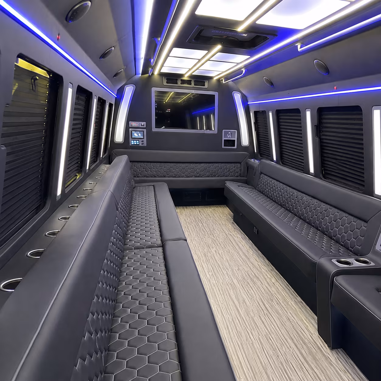 mesquite 40 passenger party bus inside