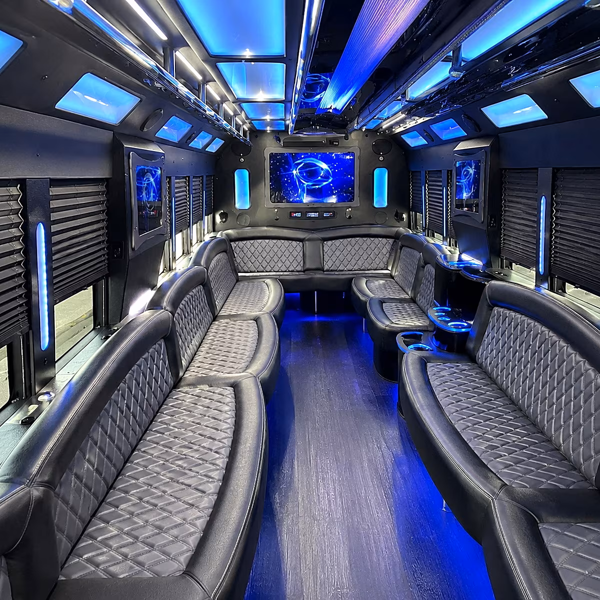 mesquite 50 passenger party bus interior