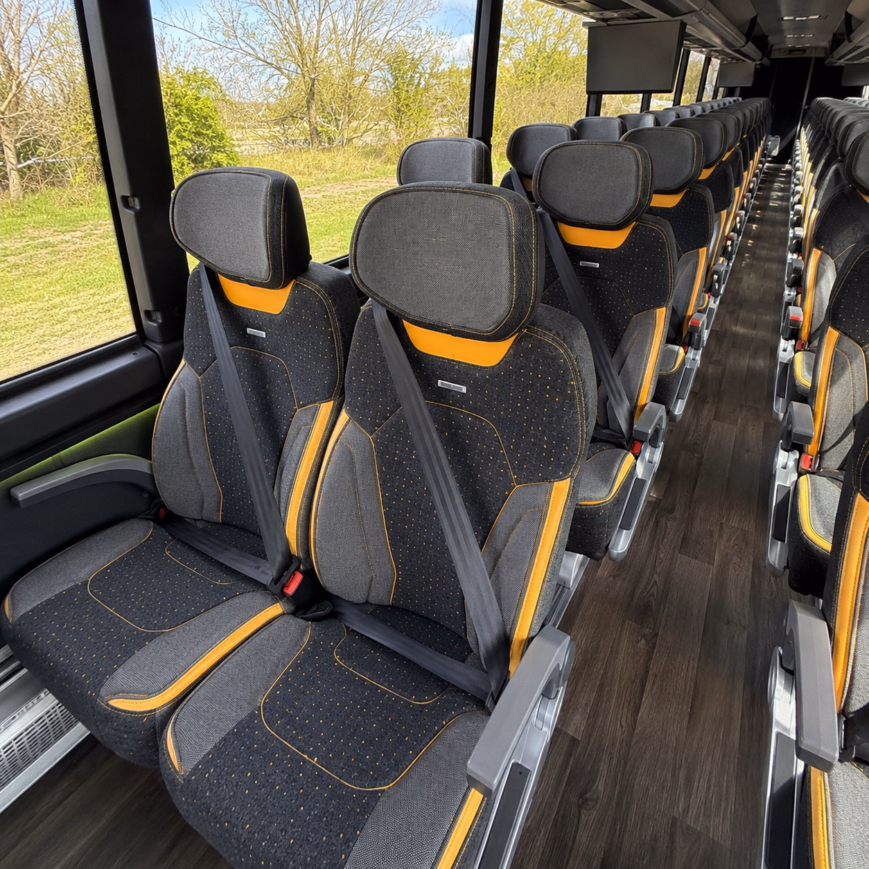 mesquite charter bus rental interior